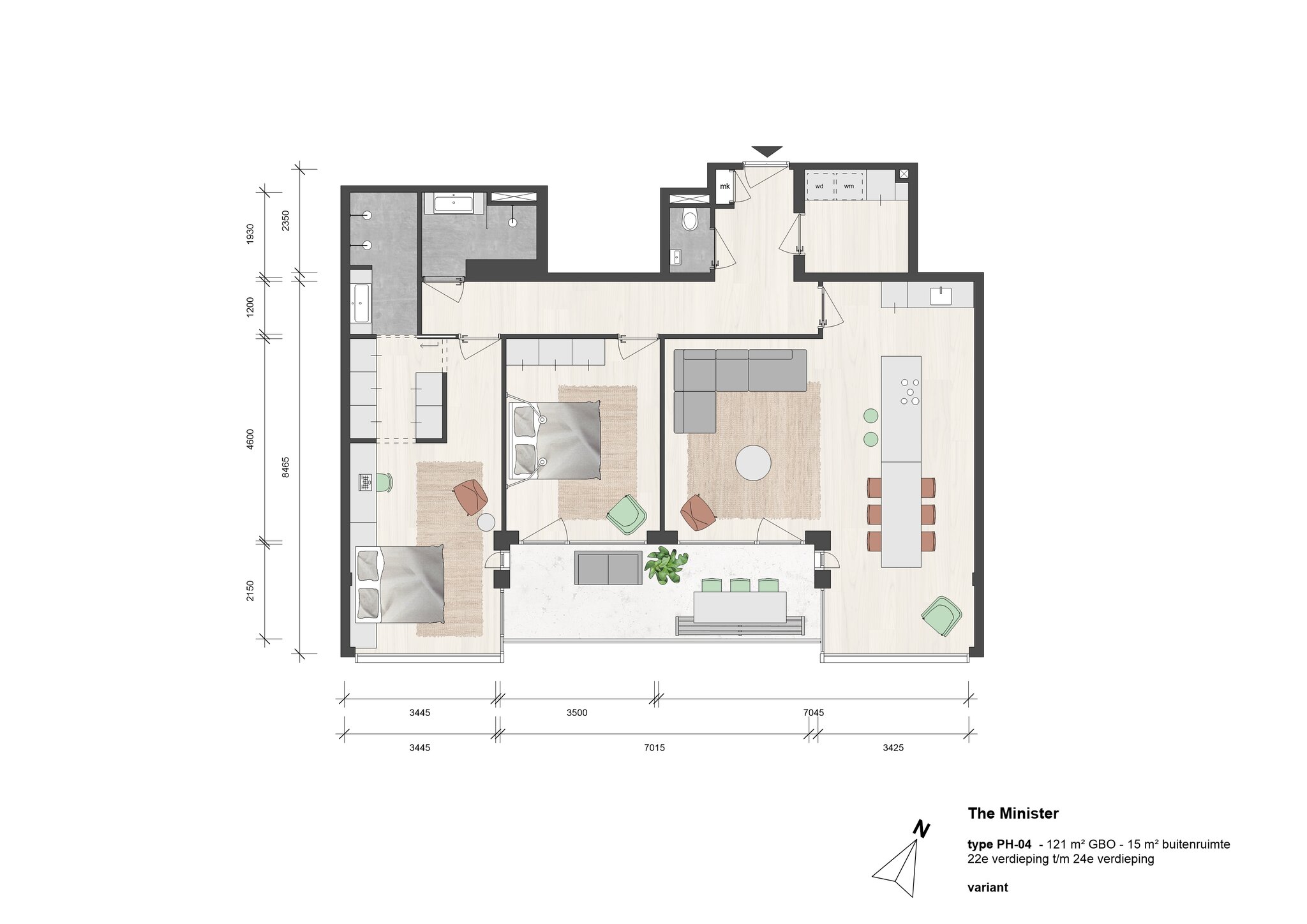 The Minister, High Rise Living, Sky Apartments 3-kamer, bouwnummer: 7, Rijswijk