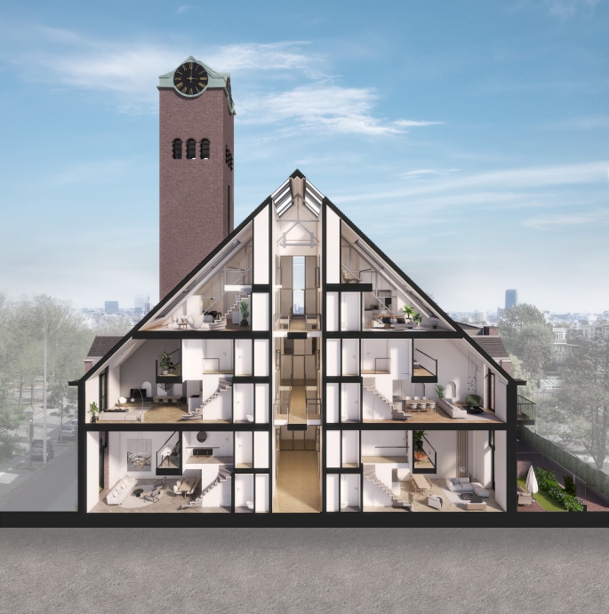Valkenboskerk Den Haag, Toren woning boven, bouwnummer: 33, 's-Gravenhage