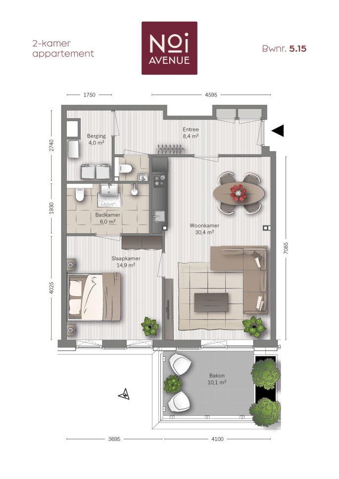 NOI Avenue, Type B13, 2-kamers, bouwnummer: 5.15, 's-Gravenhage