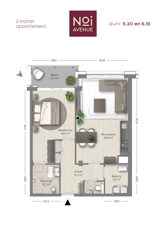 NOI Avenue, Type B10, 2-kamers, bouwnummer: 6.19, 's-Gravenhage