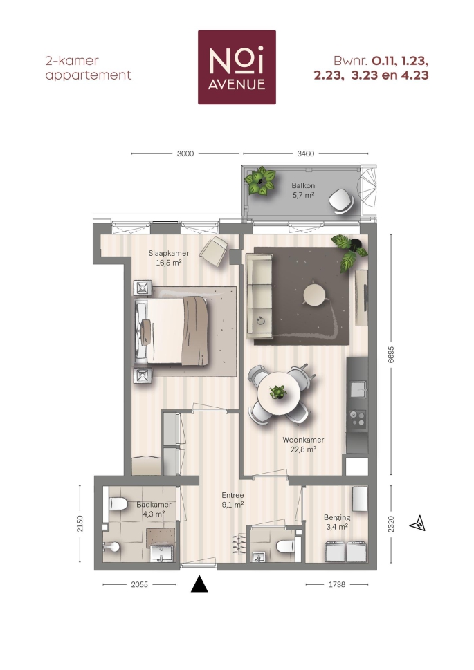 NOI Avenue, Type B5, 2-kamers, 's-Gravenhage