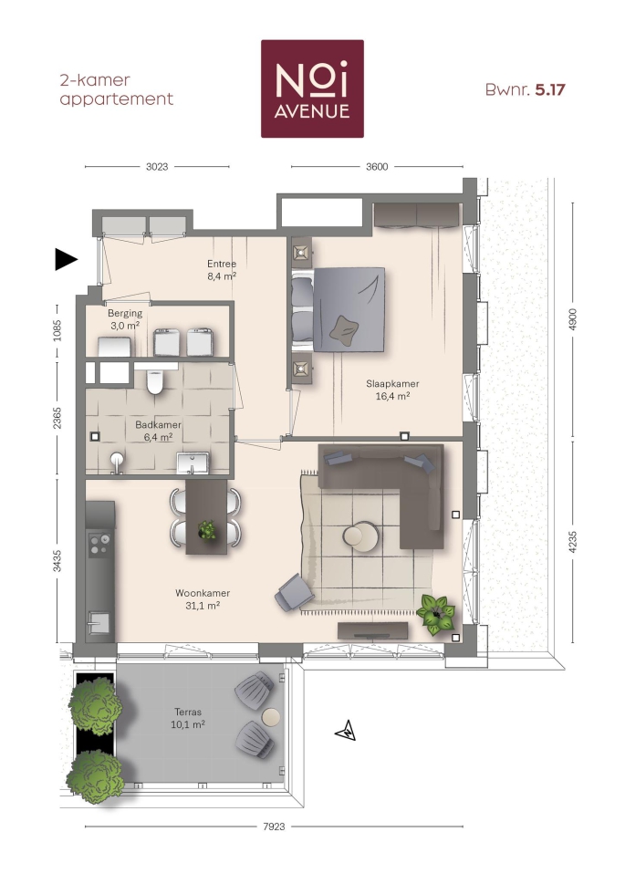 NOI Avenue, Type B8, 2-kamers, bouwnummer: 5.17, 's-Gravenhage